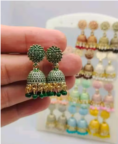 Combo of 12 Stylish Oxidised Jhumka Earrings – Perfect for Every Outfit