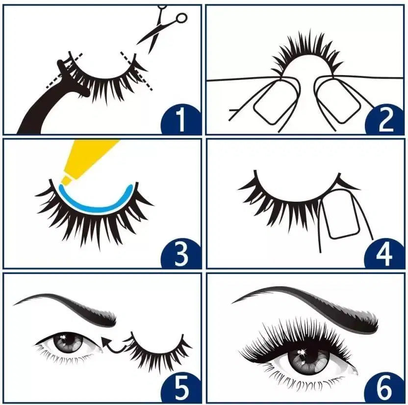 Bonjour 3D Eyelashes with Glue & Free Nail Set